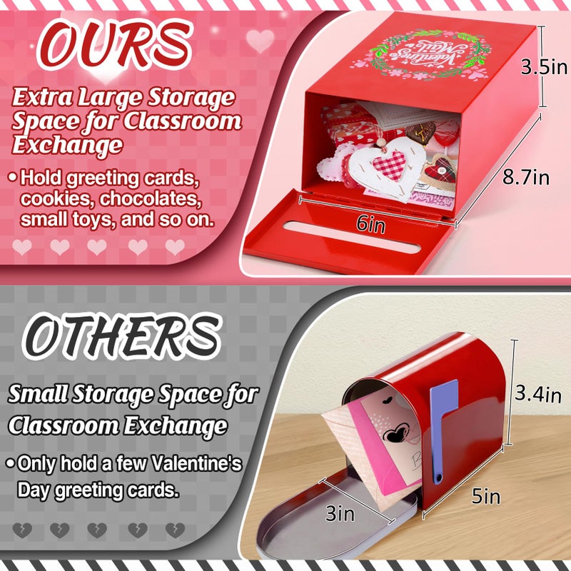 Big Gun Valentines Mailbox for Kids - Large Gift Card Tinplate Mailbox for Girls Boys Classroom Exchange Cards Candy Gifts Valentine Party Favors - Image 2
