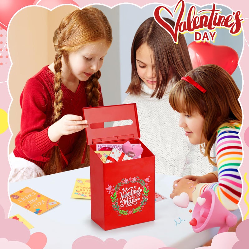 Big Gun Valentines Mailbox for Kids - Large Gift Card Tinplate Mailbox for Girls Boys Classroom Exchange Cards Candy Gifts Valentine Party Favors - Image 4