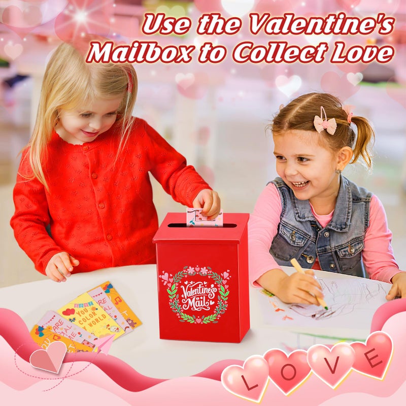 Big Gun Valentines Mailbox for Kids - Large Gift Card Tinplate Mailbox for Girls Boys Classroom Exchange Cards Candy Gifts Valentine Party Favors - Image 3