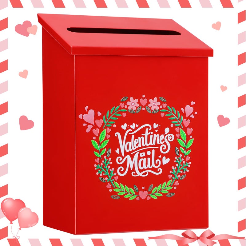 Big Gun Valentines Mailbox for Kids - Large Gift Card Tinplate Mailbox for Girls Boys Classroom Exchange Cards Candy Gifts Valentine Party Favors - Image 1