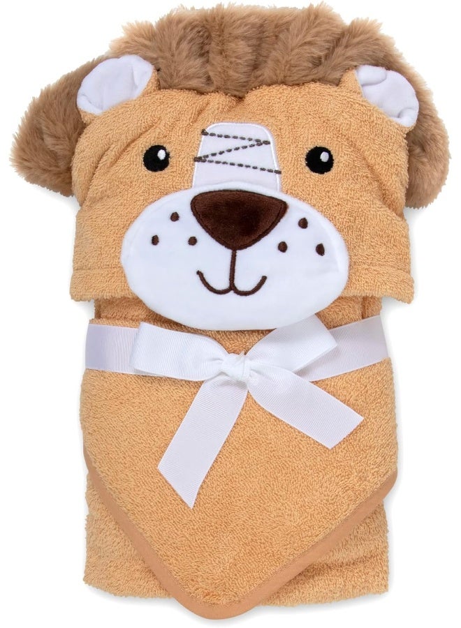 Baby Essentials Baby Essentials Animal Hooded Towel and Washcloth Set for Newborns and Infants, Boys and Girls 0 -9 Months (Lively Little Lion)  - Image 1