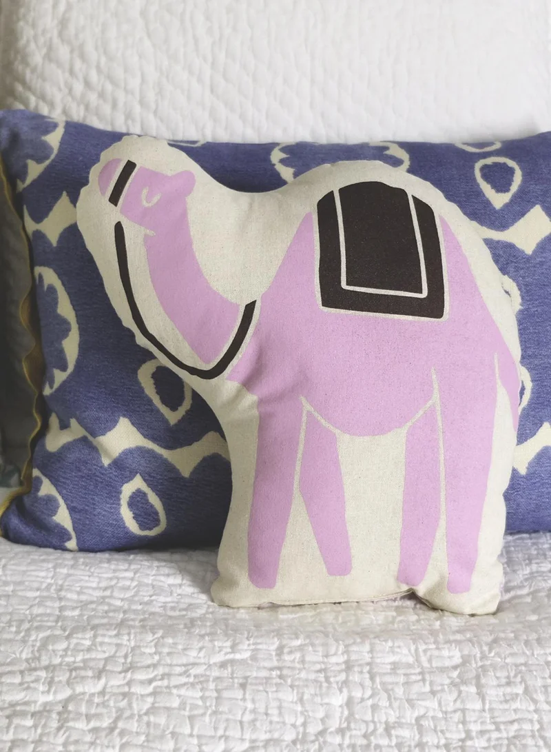 Little Majlis Character cushion, Bedouin camel, pink