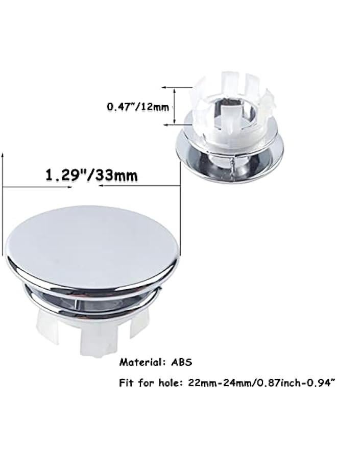 Solid Brass Bathroom Sink Overflow Trim Ring Cover Insert Hole Caps Double Layer Copper Chrome 4 Pack.  - Image 2