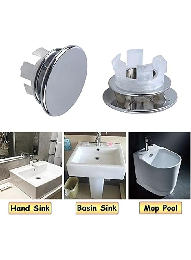 Solid Brass Bathroom Sink Overflow Trim Ring Cover Insert Hole Caps Double Layer Copper Chrome 4 Pack.  - Image 4