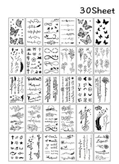 30 Sheets Temporary Tattoos, Mixed Styles Temporary Tattoo– Waterproof, Realistic u0026 Long-Lasting Fake Tattoos for Adults