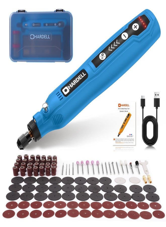 HARDELL Mini Cordless Rotary Tool, 5-Speed with 129 Accessories, USB Charging, 3.7V Power Rotary Tool for Sanding, Polishing, Drilling, Etching, Engraving & DIY Crafts - Image 1