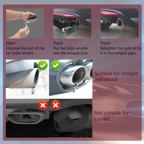 deemars Car Turbo Whistle, Aluminum Alloy Universal Turbo Whistle, XL Size Aluminum Alloy Universal Turbo Sound Exhaust Muffler Pipe Whistle Car Roar Maker - Image 4