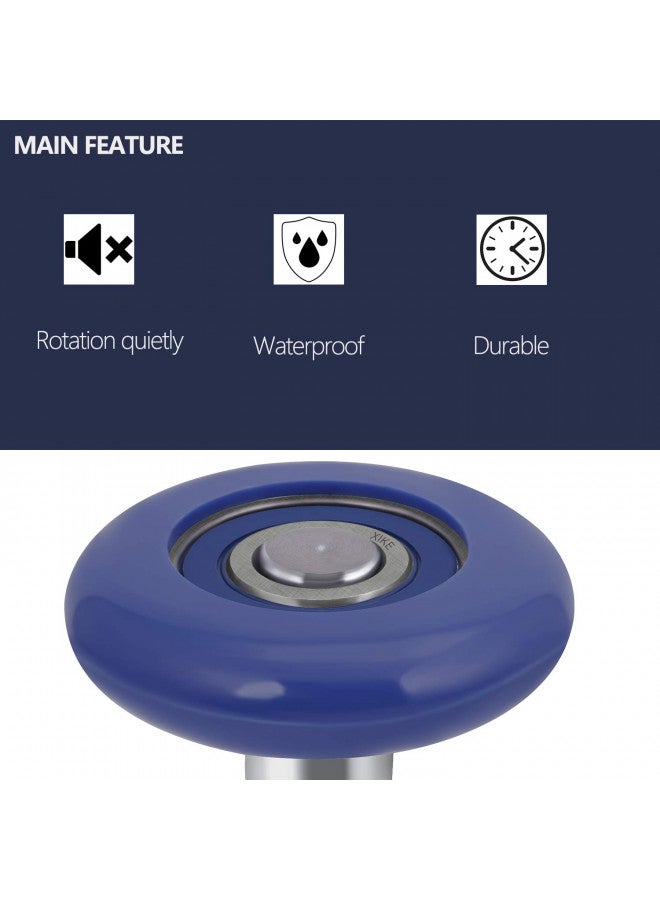 XiKe 10 Pack Blue 2" Nylon Garage Door Roller 4" Stem, Quiet/Durable and High Load, Use 6200-2RS Double Seals Precision Bearings. - Image 2