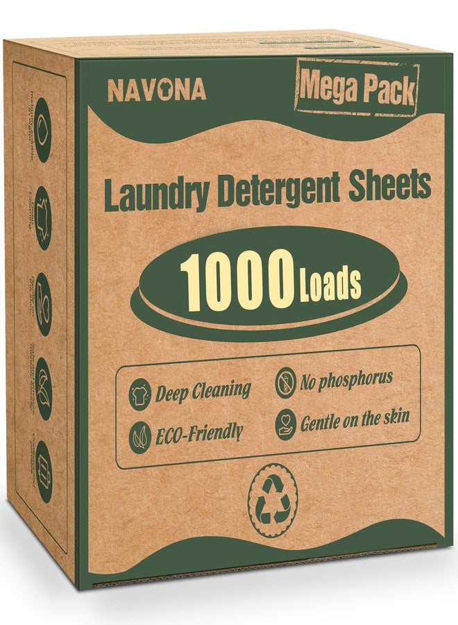 Navona 1000 Loads Mega Pack Laundry Detergent Sheets, Eco-friendly Laundry Sheets, Powerful Cleaning, Suitable for Homes, Dorms, and Apartments - [Fresh Scent] - Image 1