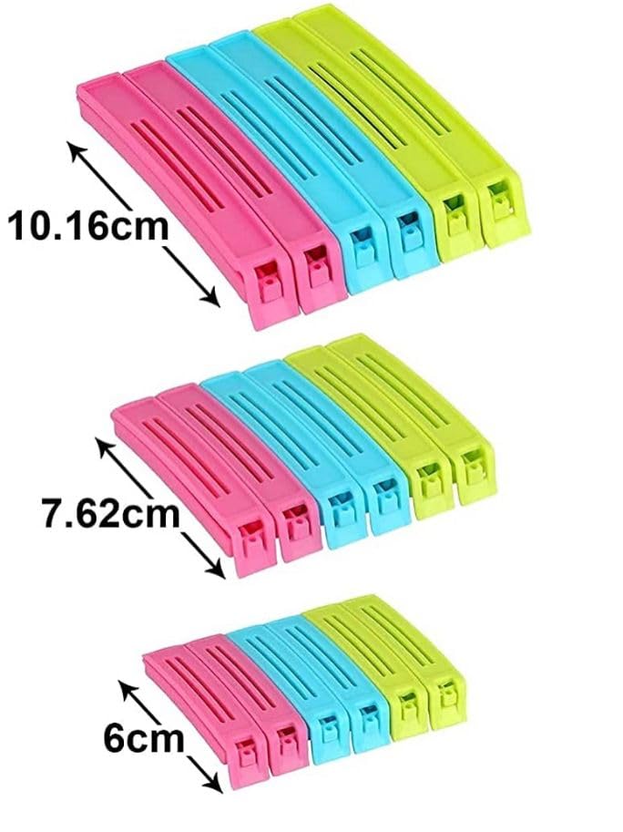 FIMTOWN 18 Pcs - 3 Different Size Plastic Food Snack Bag Pouch Clip Sealer Large,Medium,Small Plastic Snack Seal Sealing Bag Clips Vacuum Sealer (Multicolor) - Image 4