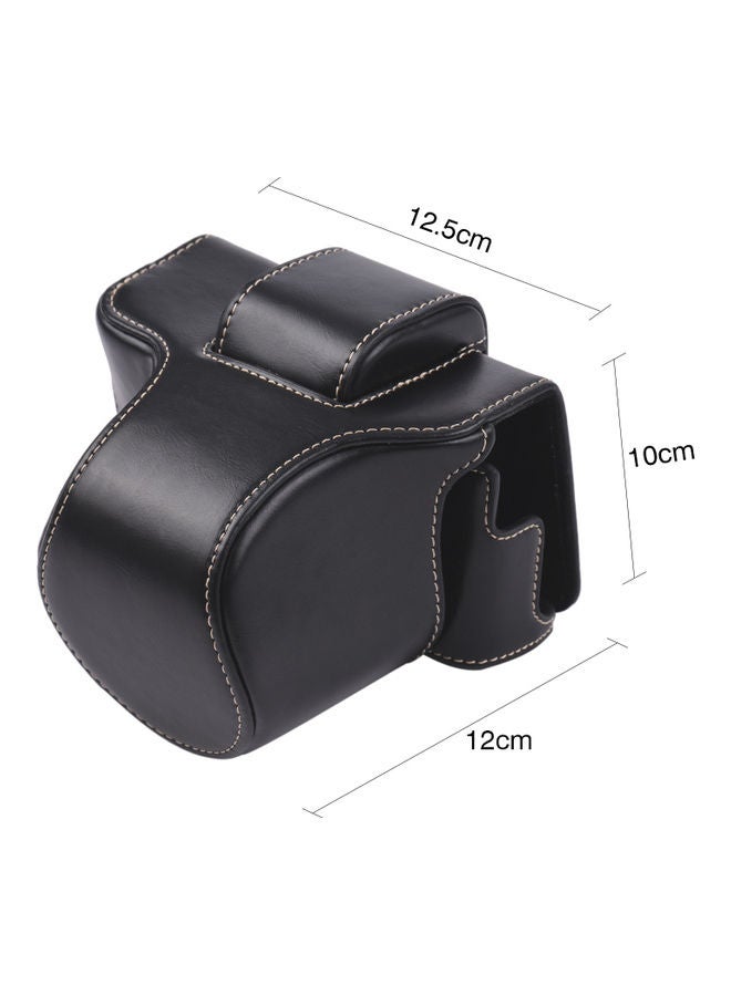 NIBEMINENT Vintage Camera Case With Shoulder Strap For Fujifilm XT200 Black  - Image 5