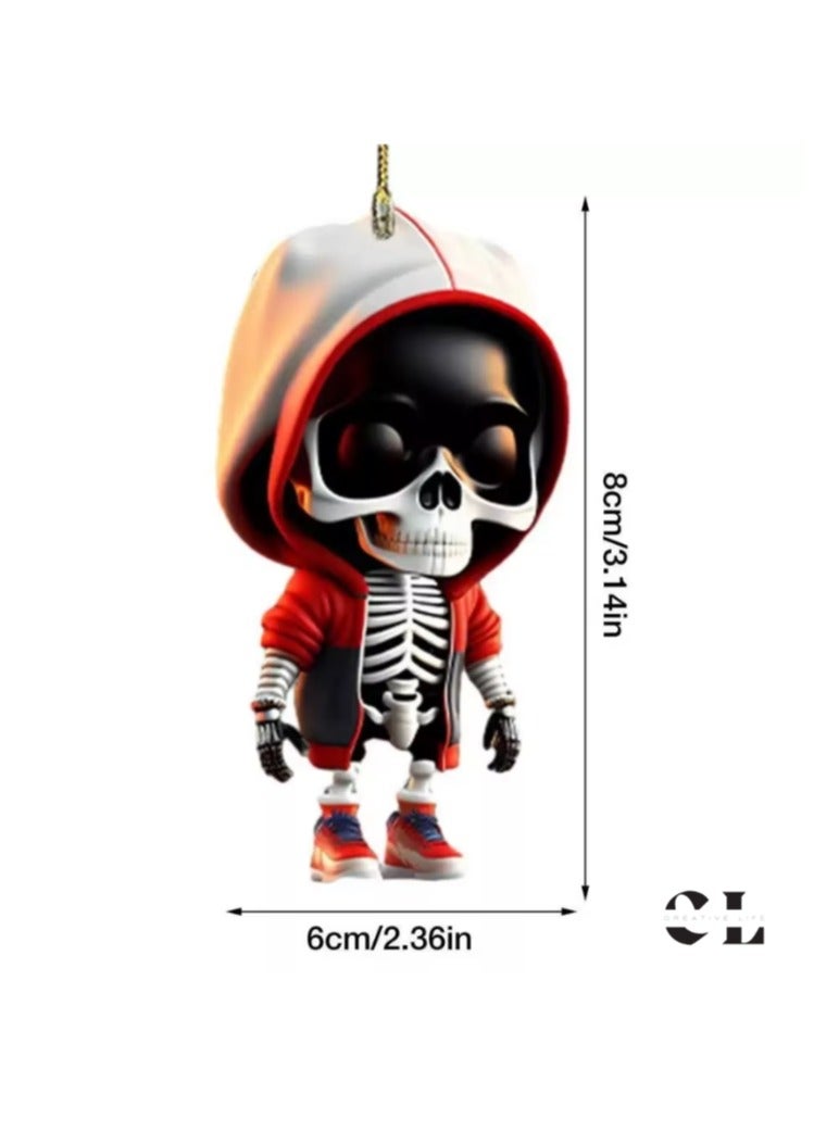 CREATIVE LIFE Pack Of 4 Car Decoration Acrylic Skeleton Figurines Rearview Mirror Swing Auto Decoration Pendant Hanging Styling Interior Accessories - Image 2