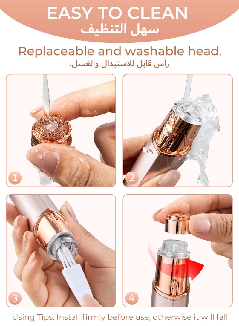 DOSCHER Facial Hair Removal for Women, Painless & Efficient  Hair Remover Device with 2 Pcs Replacement Heads , Long Battery Life , Portable Compact Design - Image 5