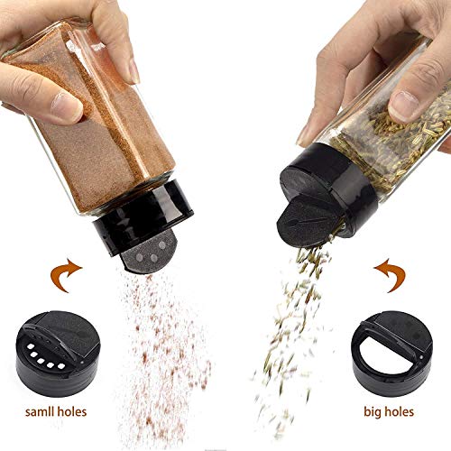 SITOVI Glass Spice Jars with Dual Sifter Cap, 120ml Square Container, Set for Salt, Pepper, Masala Storage (6) - Image 2
