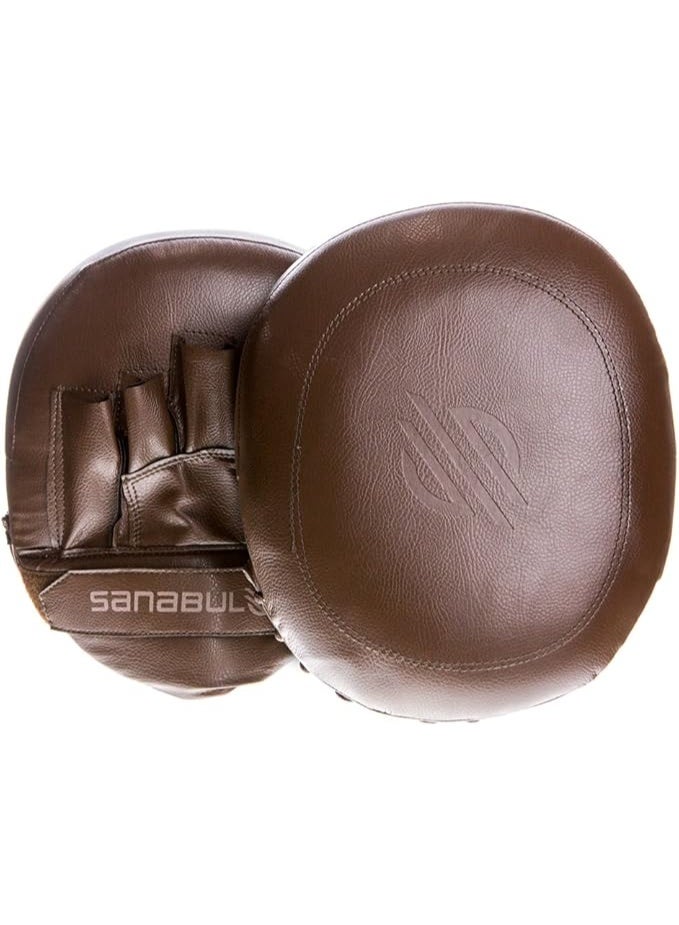 Sanabul Battle Forged Striking Air-Punch Focus Mitts | Ultra-Light Boxing Pads, Kickboxing & Muay Thai Punch Mitts, Gel-Infused Air Foam Training Pads for MMA & Sparring, Brown - Image 1