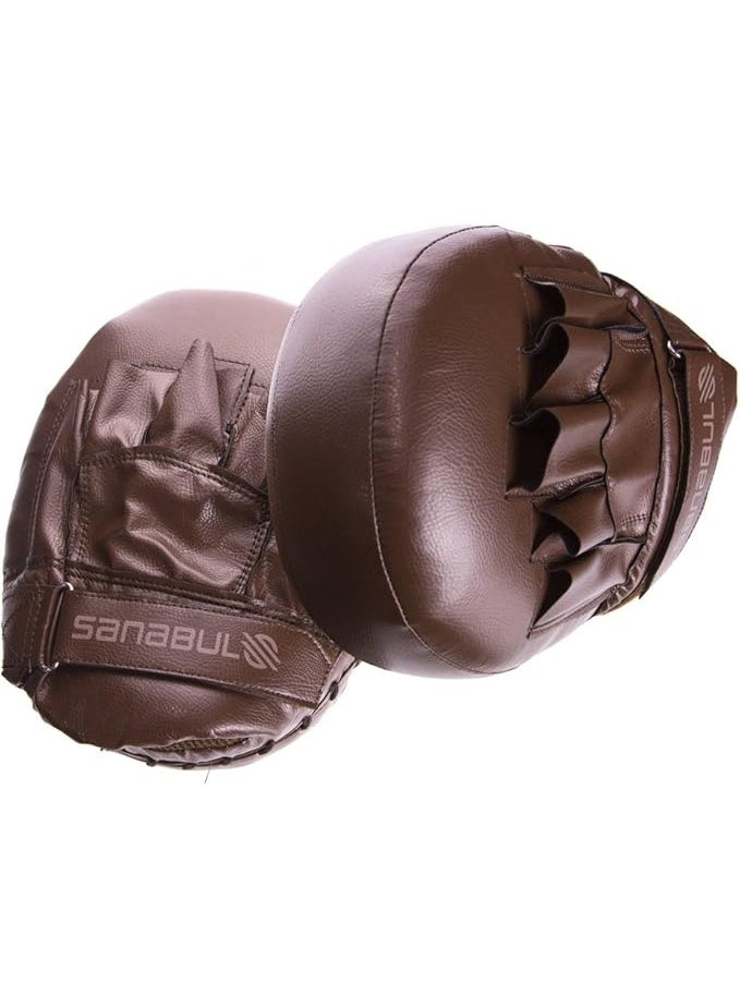 Sanabul Battle Forged Striking Air-Punch Focus Mitts | Ultra-Light Boxing Pads, Kickboxing & Muay Thai Punch Mitts, Gel-Infused Air Foam Training Pads for MMA & Sparring, Brown - Image 3