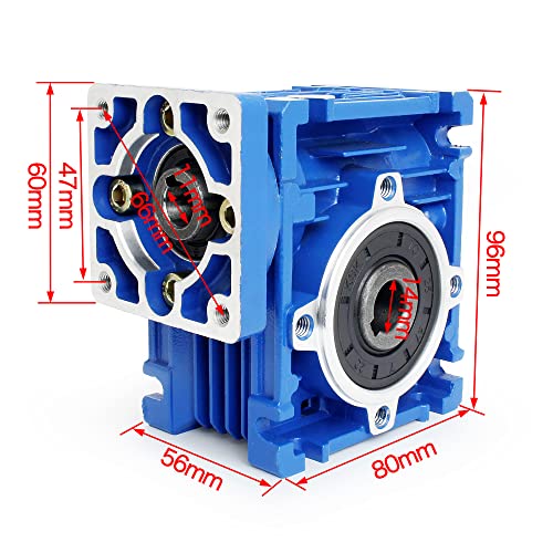 CNCTOPBAOS NMRV030 Worm Gear Reducer Speed Ratio 40:1 RV30 NMRV-030 Worm Gearbox Speed Reducer Square NMRV30 Output 14mm Shaft for Nema23 Stepper Motor - Image 3
