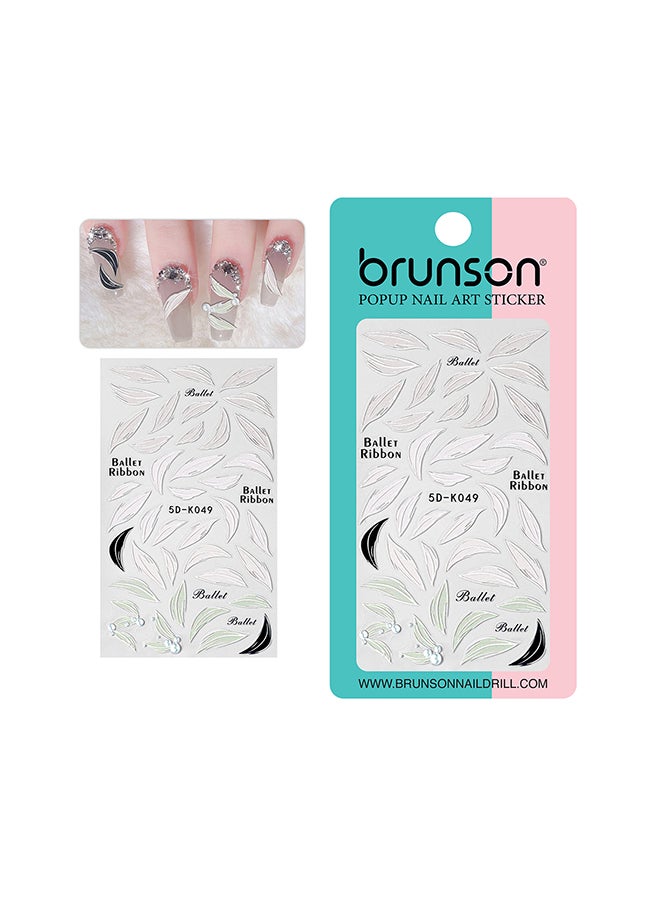 5D Flower Decals Exquisite Self Adhesive Nail Art Decoration Stickers 5D-k049