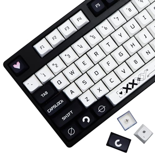 MOLGRIA B42 Keycaps, 128 Set Dark Blue and White Keycaps for Mechanical Keyboard, Custom PBT XDA Profile Key Caps for Kailh Cherry MX Switch fit ANSI and ISO Layout Keyboard - Image 1