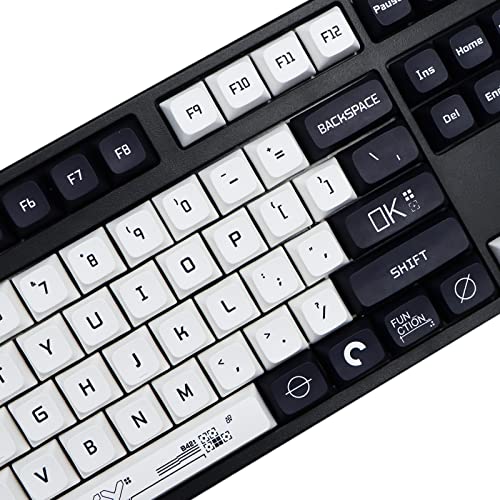 MOLGRIA B42 Keycaps, 128 Set Dark Blue and White Keycaps for Mechanical Keyboard, Custom PBT XDA Profile Key Caps for Kailh Cherry MX Switch fit ANSI and ISO Layout Keyboard - Image 3