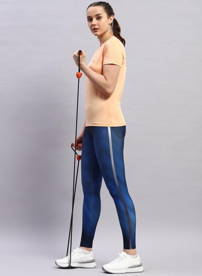 Rock.it Women Peach Solid Round Neck Short Sleeve Top - Image 5