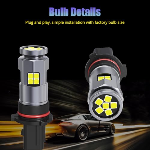 Fulanmi PSX26W 6000K Xenon White LED Fog Light Bulbs, Compatible with H28W 12278 PG18.5d-3 PWY26W 12278C1, 3030 22-SMD 360° Output Fog Light Replacement 12V for Cars and Trucks - Image 2