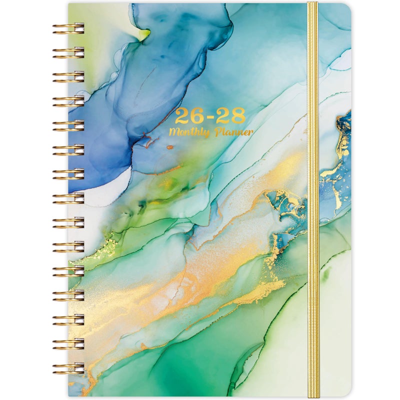 Journaltastic 2024-2026 Monthly Planner - 3 Year Monthly Planner 2024-2026 with Monthly Tabs, Jan. 2024 - Dec. 2026, 6.3" x 8.4", 2024-2026 Monthly Calendar with Flexible Cover, 27 Note Pages & Tabs, Inner Pocket - - Image 1