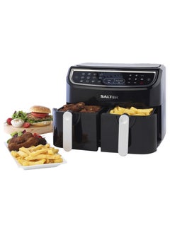 Salter Salter Dual Air Fryer - Double Drawer, 2 Non-Stick Cooking Trays, Sync & Match Cook Function, Independent Cooking, 8.2L, Sensor Touch Display, 12 Presets, Oil Free, 2200W-2600W,  - Image 1