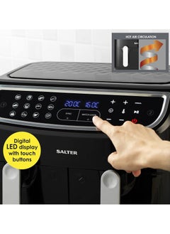 Salter Salter Dual Air Fryer - Double Drawer, 2 Non-Stick Cooking Trays, Sync & Match Cook Function, Independent Cooking, 8.2L, Sensor Touch Display, 12 Presets, Oil Free, 2200W-2600W,  - Image 5
