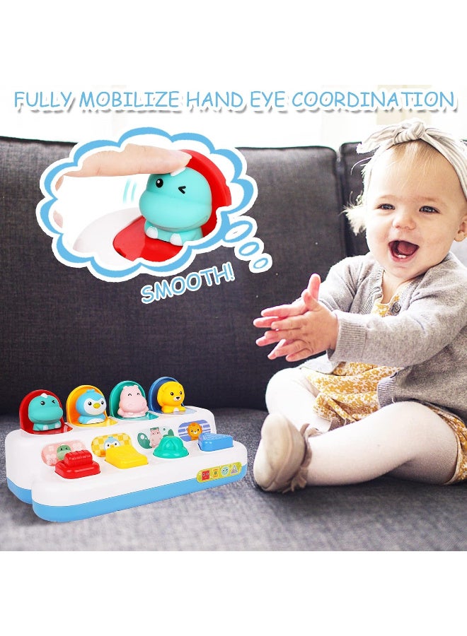 TFiOXL لعبة تفاعلية منبثقة للأطفال الصغار والرضع - تعلم الألوان والأشكال وأسماء الحيوانات والأرقام - مجموعة لعب تفاعلية للأطفال الصغار - لعبة الغميضة - لعبة تعليمية لطيفة للحيوانات - Image 4