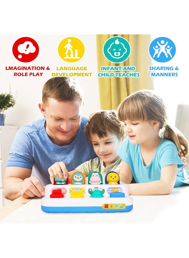 TFiOXL لعبة تفاعلية منبثقة للأطفال الصغار والرضع - تعلم الألوان والأشكال وأسماء الحيوانات والأرقام - مجموعة لعب تفاعلية للأطفال الصغار - لعبة الغميضة - لعبة تعليمية لطيفة للحيوانات - Image 5