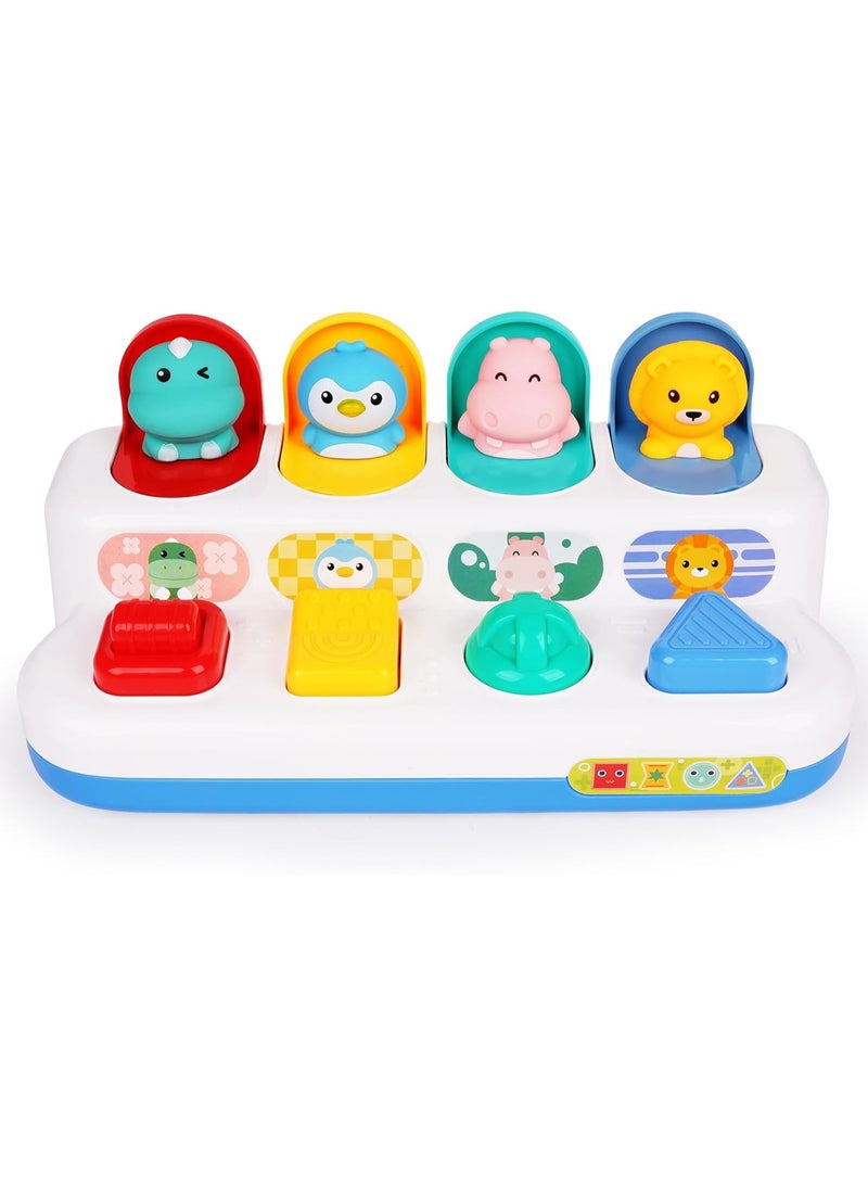 TFiOXL لعبة تفاعلية منبثقة للأطفال الصغار والرضع - تعلم الألوان والأشكال وأسماء الحيوانات والأرقام - مجموعة لعب تفاعلية للأطفال الصغار - لعبة الغميضة - لعبة تعليمية لطيفة للحيوانات - Image 1