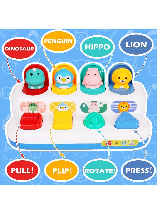 TFiOXL لعبة تفاعلية منبثقة للأطفال الصغار والرضع - تعلم الألوان والأشكال وأسماء الحيوانات والأرقام - مجموعة لعب تفاعلية للأطفال الصغار - لعبة الغميضة - لعبة تعليمية لطيفة للحيوانات - Image 2