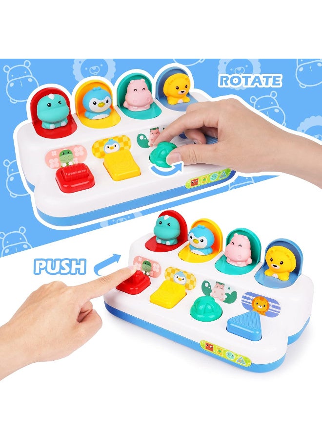 TFiOXL لعبة تفاعلية منبثقة للأطفال الصغار والرضع - تعلم الألوان والأشكال وأسماء الحيوانات والأرقام - مجموعة لعب تفاعلية للأطفال الصغار - لعبة الغميضة - لعبة تعليمية لطيفة للحيوانات - Image 3