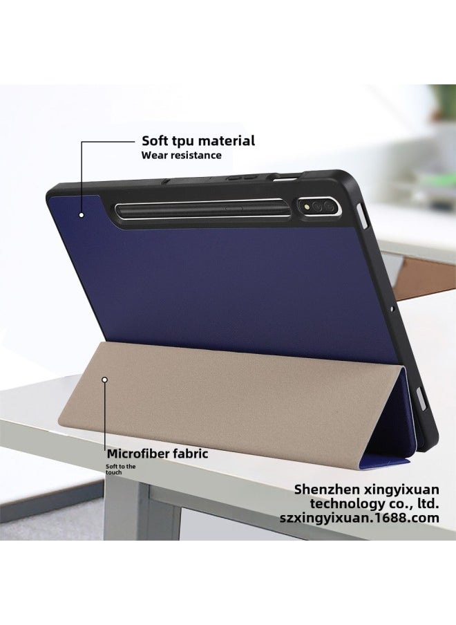 Generic - For Samsung Tab S9 S7 S8 Plus FE 12.4 Inch/S9 Ultra Soft Case Pen Slot Case-Color:Dark Green-Applicable Model:Tab S8 Plus X800 X806/S7 Plus/S7 Lite/S7 FE - Image 1