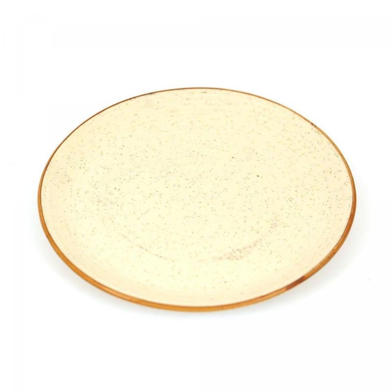 Tarang Arts Handmade White Ceramic FoodSalad Plate Heat Proof Microwave Dishwasher Safe Handmade Kitchen Utensils for Food ServingDecorative White 10 inch - Image 1