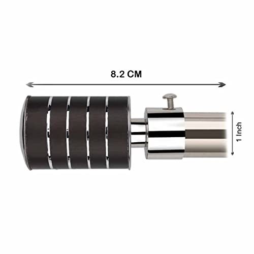FERIO Stainless Steel Curtain Bracket Holder for Door and Windows Fitting Accessories for 1 Inch Rod Size Only Finial Set Black Colour (Pack of 6) - Image 3