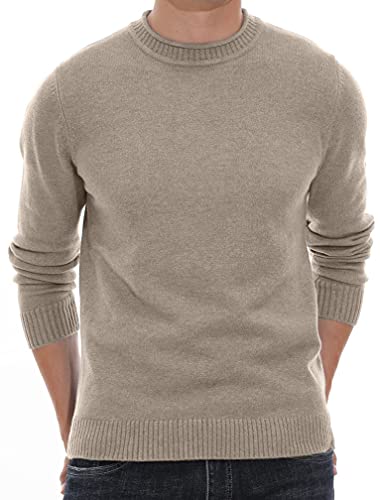 Sailwind Men's Crewneck Sweater Soft Casual Sweaters for Men Classic Pullover Sweaters Khaki - Image 1