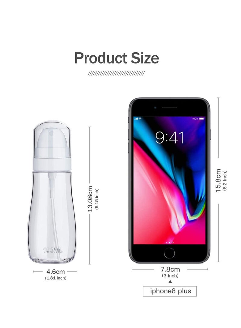 NIBEMINENT Plastic Empty Spray Bottles with Fine Mist Sprayer, 3.4oz/ 100ml Refillable Portable Travel Bottle, Liquid Chemical Resistance (2 Pack) - Image 2