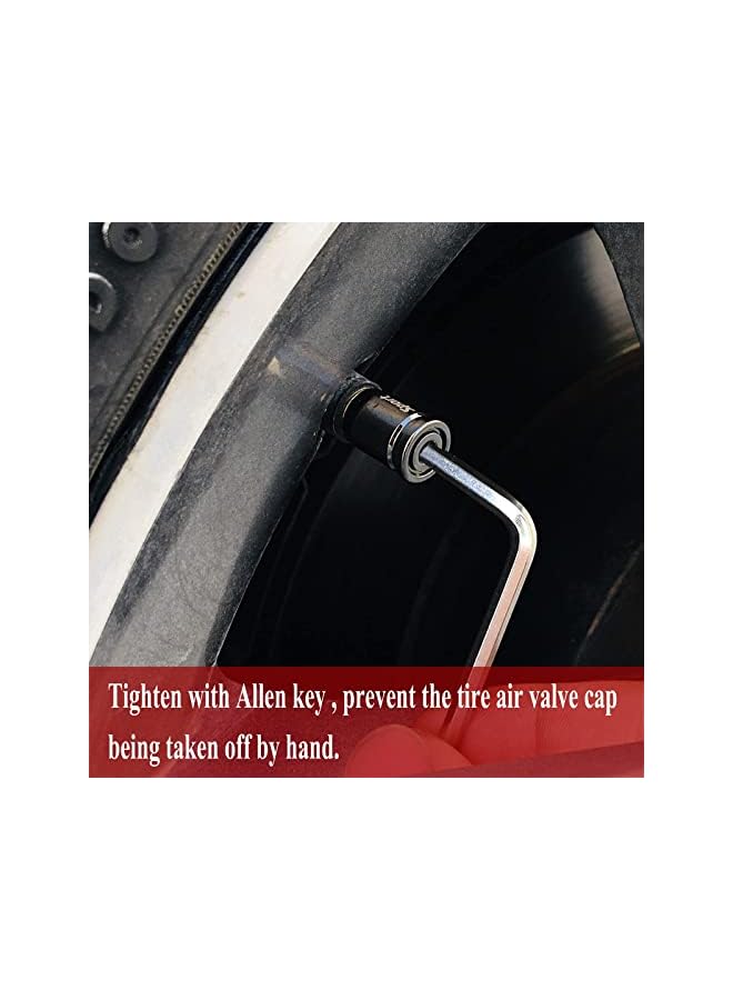 S-TOP 8 Pack Locking Tire Valve Stem Caps Auto Wheel Tyre Air Stems Cover with Rubber Seal, Anti-Theft Aluminum Valve Stem Caps fits Cars, Motorcycles, Bicycles, Lock Tight Fit (8-Pack Bullets/Black) - Image 1