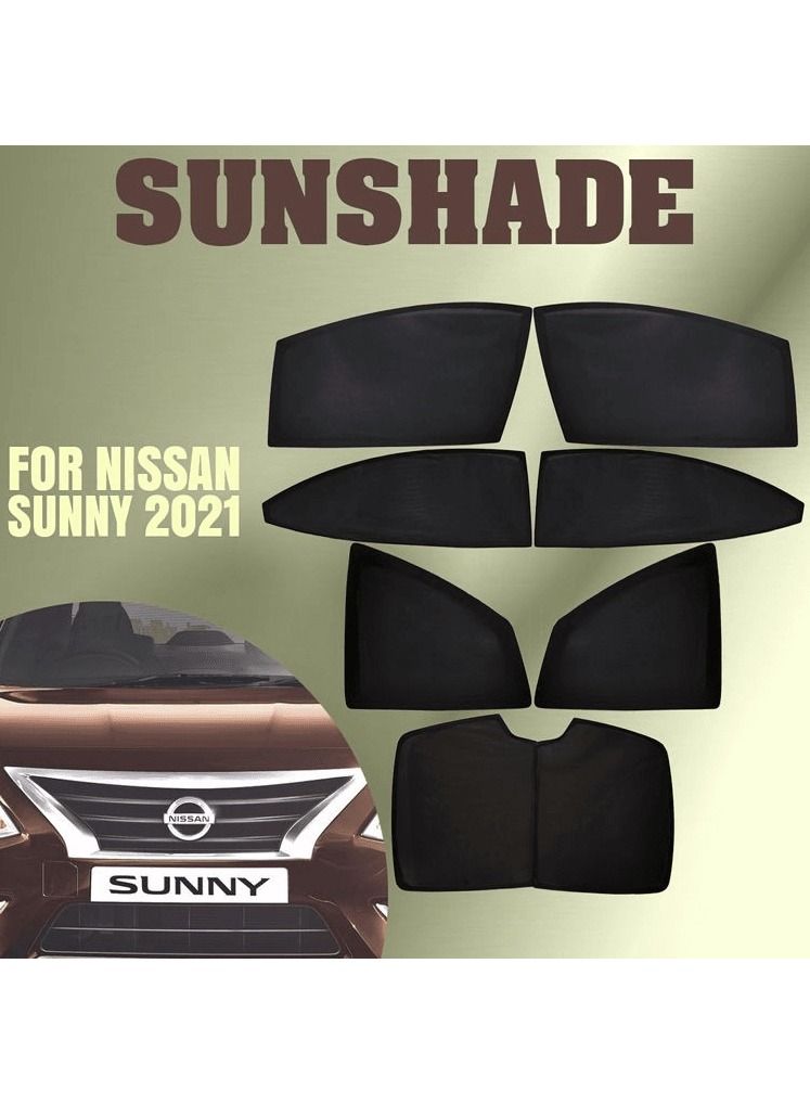 نيسان NISSAN SUNNY 2021 مظلة سيارة عالية الجودة لجميع الجوانب من الأشعة فوق البنفسجية والحرارة والجوانب الأمامية والخلفية وظلال الشمس - Image 1