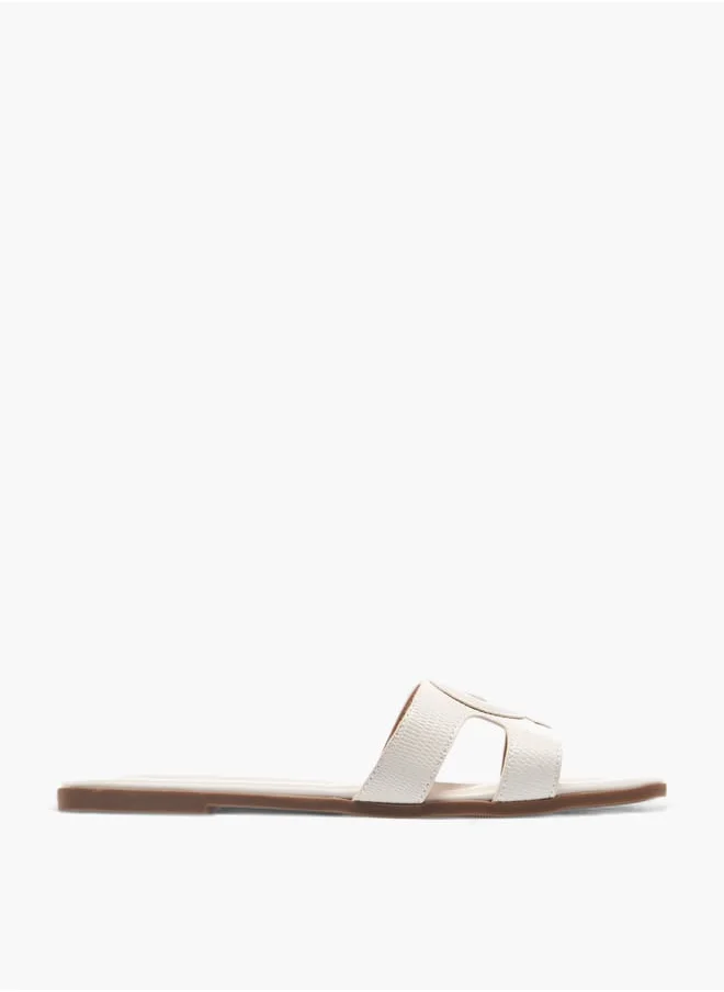 Celeste Womens Textured Slip-On Slide Sandals