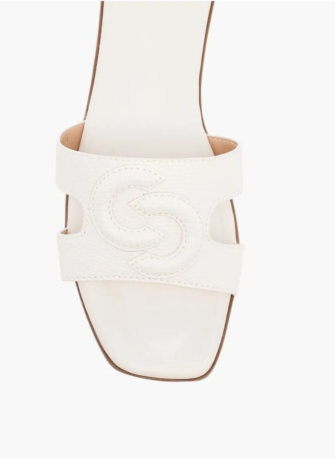Celeste Womens Textured Slip-On Slide Sandals