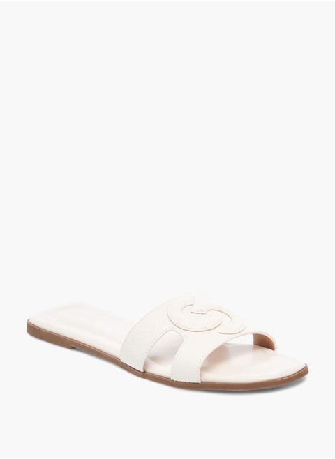 Womens Textured Slip-On Slide Sandals
