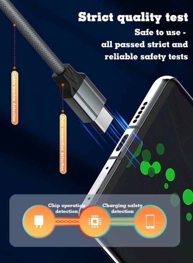 LDNIO كابل USB C بطول 1 متر مضفر 65 واط توصيل الطاقة PD كابل شحن سريع USB C إلى USB C لهاتف iPhone 16 15 Pro Max iPad mini 6 MacBook Pro Air M3 M2 M1 iPad Pro Samsung S24 S23 Ultra لابتوب Lenovo Dell Xiaomi أسود - Image 4