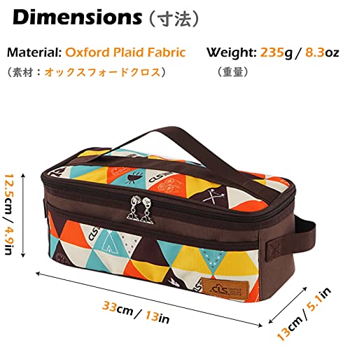 TRIWONDER Camping Travel Cookware Organizer Bag Cooking Utensils Storge Portable Pouch for Outdoor Barbecue Camping Cooking Spoon Chopsticks Organizing (Brown) - Image 2