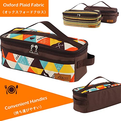TRIWONDER Camping Travel Cookware Organizer Bag Cooking Utensils Storge Portable Pouch for Outdoor Barbecue Camping Cooking Spoon Chopsticks Organizing (Brown) - Image 3