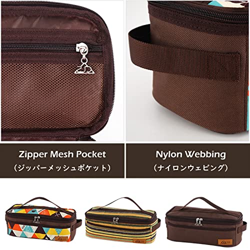 TRIWONDER Camping Travel Cookware Organizer Bag Cooking Utensils Storge Portable Pouch for Outdoor Barbecue Camping Cooking Spoon Chopsticks Organizing (Brown) - Image 4