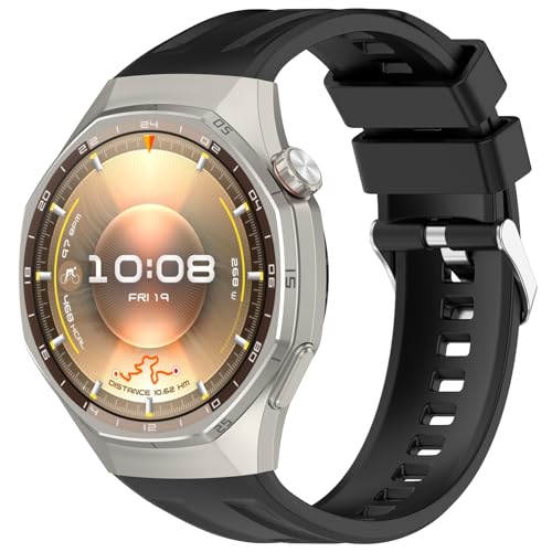 AWADUO Compatible with Huawei Watch GT6 Pro Replacement Band Silicone Wrist Strap Bracelet Soft And Durable with Quick Release Smartwatch AccessorieBlack - Image 1