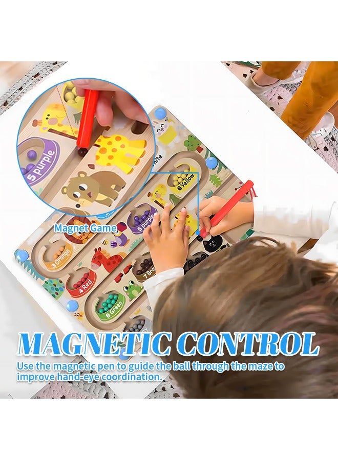 Magnetic Game For Kids Number Maze Montessori Matching Toys Novelty Wooden Labyrinth Educational Games Magnetic Board for Attention and Focus fro 2-4 Years Gift Girl Boy - Image 4
